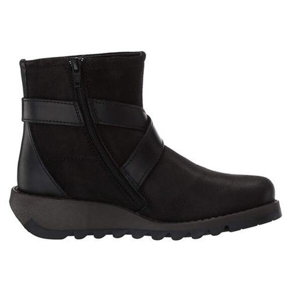 Fly London Sake 418 Fly Boots Booties Black Suede Wrap Around Strap Size 36/ 5.5 - Picture 3 of 7